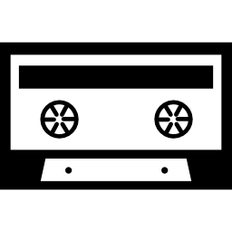 biała kaseta magnetofonowa z czarnymi detalami ikona
