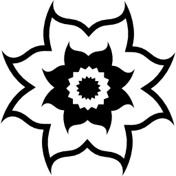 flor con pétalos curvos icono