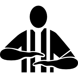 sędzia meczu piłki nożnej robi sygnały ręczne ikona