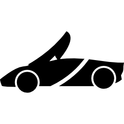 Силуэт спортивного автомобиля сверху вниз иконка