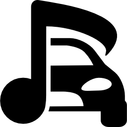 auto und musiknote icon