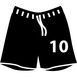 shorts de fútbol con el número 10 icono