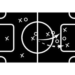 Football sketch on a court icon