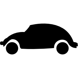 auto afgeronde vorm zijaanzicht icoon