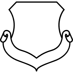 Shield white shape with a ribbon icon