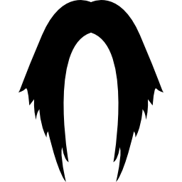 Long dark hair in points icon