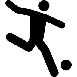 Football player running behind the ball icon