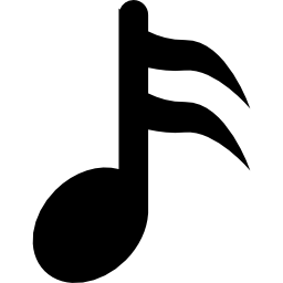 Musical note symbol in black icon