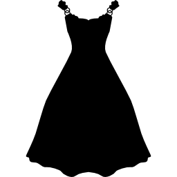 vestido de forma larga y negra icono