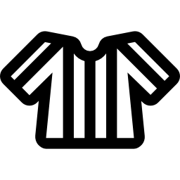 Football line referee t shirt with stripes icon