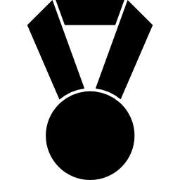 médaille de football suspendu à un ruban en forme de noir Icône