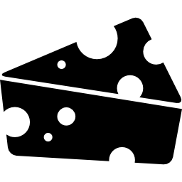 pieza triangular de queso con agujeros icono