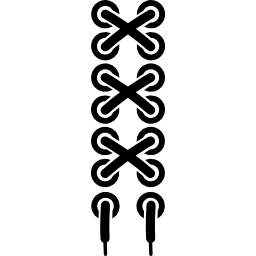 cruces de cordones de ropa icono