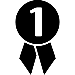 médaille de football avec numéro 1 Icône