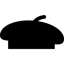 czarny kształt beretu ikona