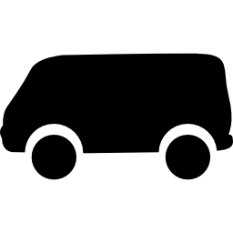 Van black silhouette from side view icon