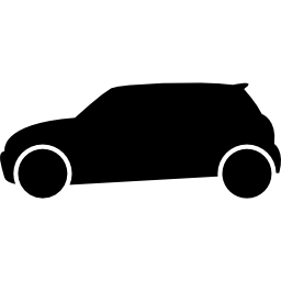 vista laterale dell'auto nera icona