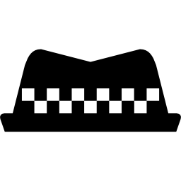 Hat with checkered ribbon icon