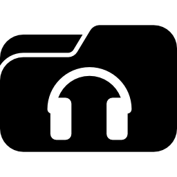 carpeta de música para escuchar con auriculares icono