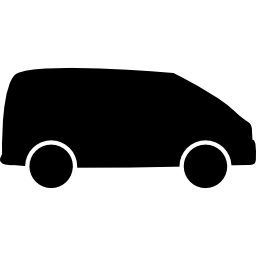 forma de furgoneta negra en la dirección correcta icono