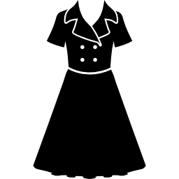 vestido de estilo vintage de diseño negro icono