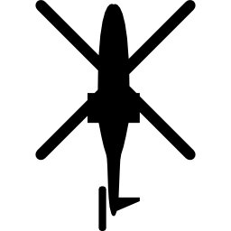 Helicopter bottom view silhouette icon