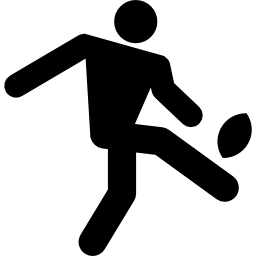rugbyspieler, der den ball tritt icon