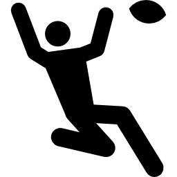 Rugby player catching the ball icon