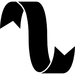Ribbon curve in black shape icon