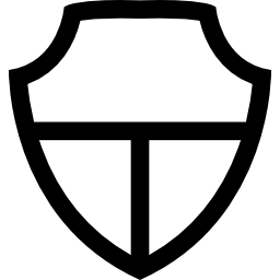 Shield white shape divided in three icon
