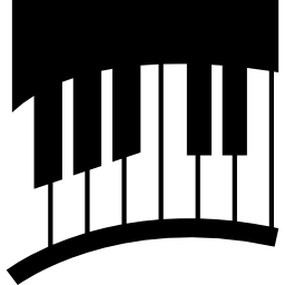 teclas de piano en curva icono