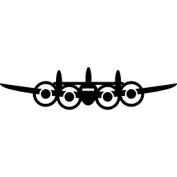 Airplane from frontal view icon