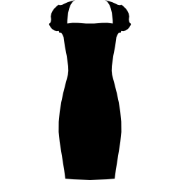 vestido elegante fina forma negra icono