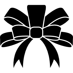 Ribbon black elegant shape for a xmas gift icon