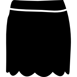 falda negra forma corta icono