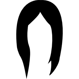 peruca de cabelo comprida e formato preto Ícone