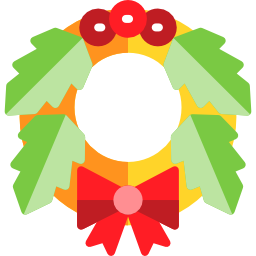 Christmas wreath icon