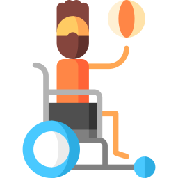 basketball en fauteuil roulant Icône