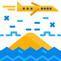 Airplane flying icon