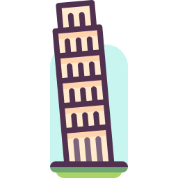 torre inclinada de pisa icono
