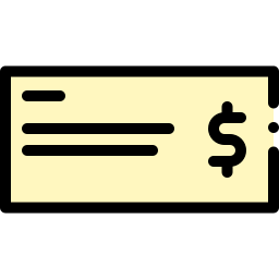 cheque bancario icono
