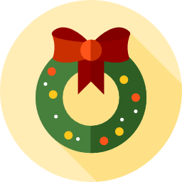 Christmas wreath icon