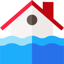 overstroomd huis icoon