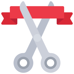 Ribbon cutting icon