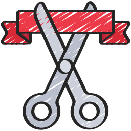 Ribbon cutting icon
