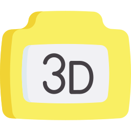 cámara 3d icono