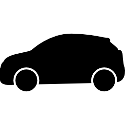 siluetta laterale nera dell'auto icona