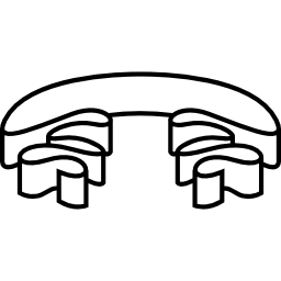 Ribbon white curled shape icon