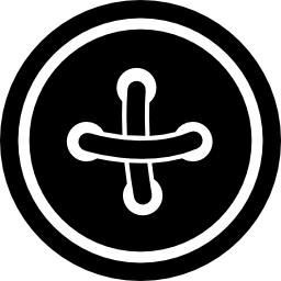 kleding ronde knop met een kruis van draad icoon