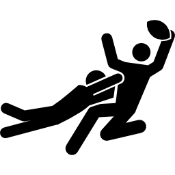 Rugby players fighting for the ball icon